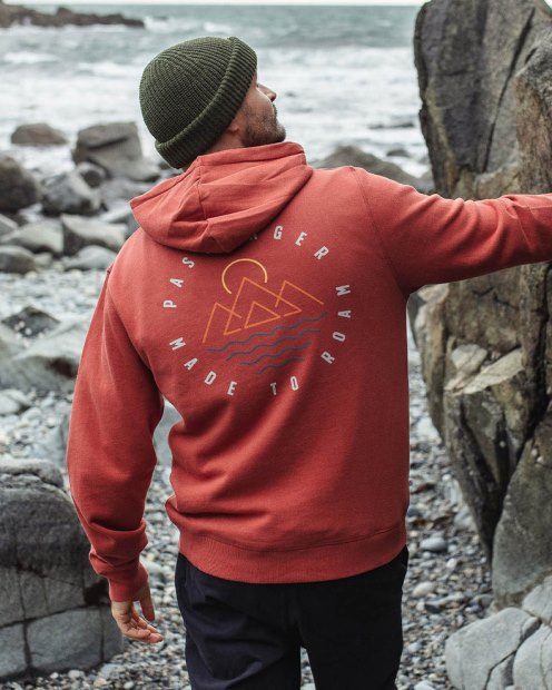 Passenger Exclusive Escapism Hoodie Aus Recycelter Baumwolle, Rot Gebrannt