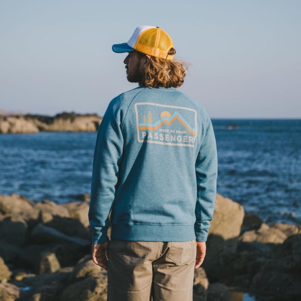 Passenger Exclusive Made To Roam Recycling-Sweatshirt Niagrablau Meliert