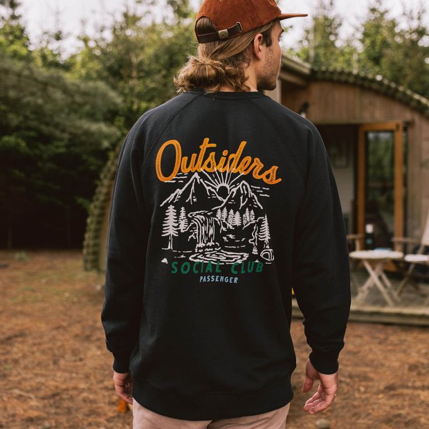 Passenger Exclusive Social Club Sweatshirt Aus Recycelter Baumwolle Schwarz