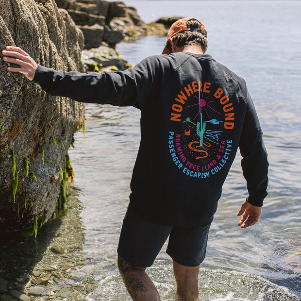 Passenger Exclusive Land & Sea Sweatshirt Aus Recycelter Baumwolle, Schwarz