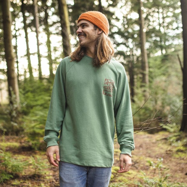 Passenger Exclusive Natur-Hanf-Sweatshirt Dark Ivy