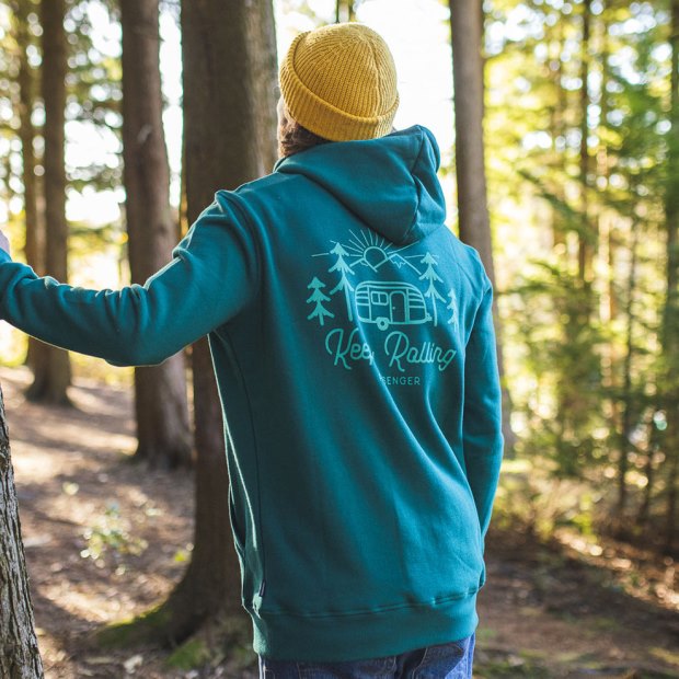 Passenger Exclusive Keep Rolling Recycling-Hoodie In Sturmgrün