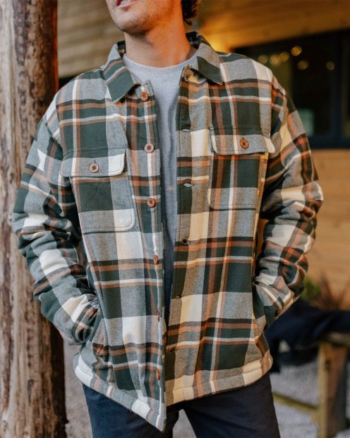 Mitfahrer-exklusives Sherpa-gefüttertes Freestyle-Überhemd Aus Tannenbaum