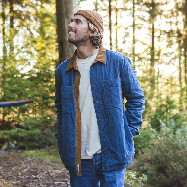 Beifahrer Exklusives, Gestepptes Überhemd Mit Farn In Ensign-Blau