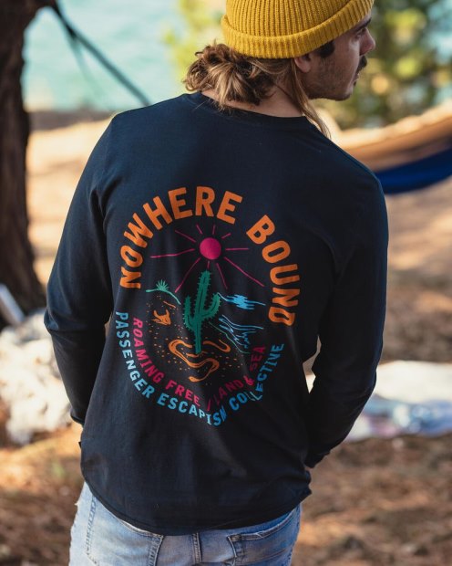 Passenger Exclusive Land & Sea Recycled Ls T-Shirt Schwarz