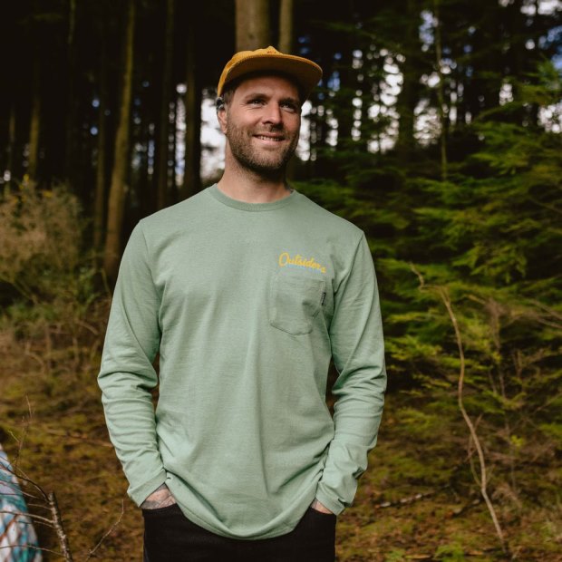 Passagiere Exklusives Social Club Ls T-shirt Aus Recycelter Baumwolle Dark Ivy