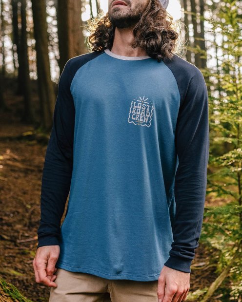 Passagier Exklusives Lost Road Ls T-shirt Aus Recycelter Baumwolle, Dunkelblau