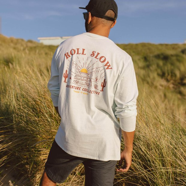 Passenger Exklusives Roll Slow Ls T-shirt Aus Recycelter Baumwolle Egret