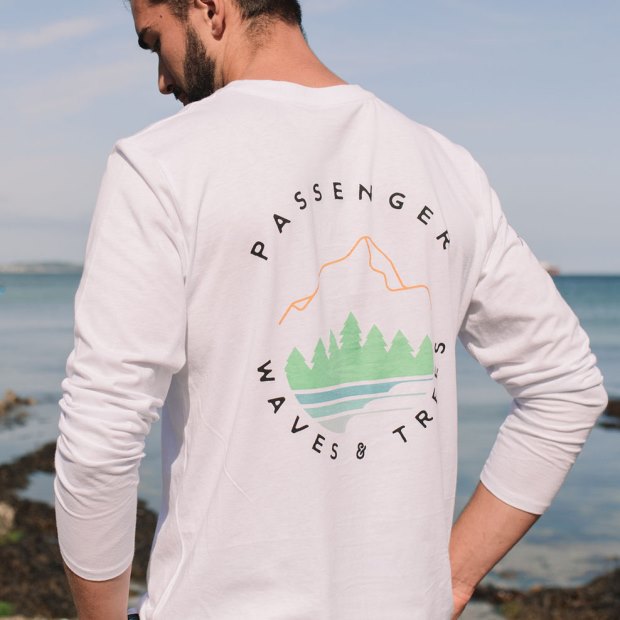 Passagier Exklusives La Paz Recyceltes Ls T-shirt Weiß