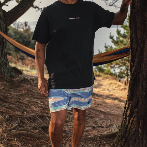 Passenger Exclusive Ponoma Organic Allzweck-Badeshorts Mit Weichem Kobaltmuster