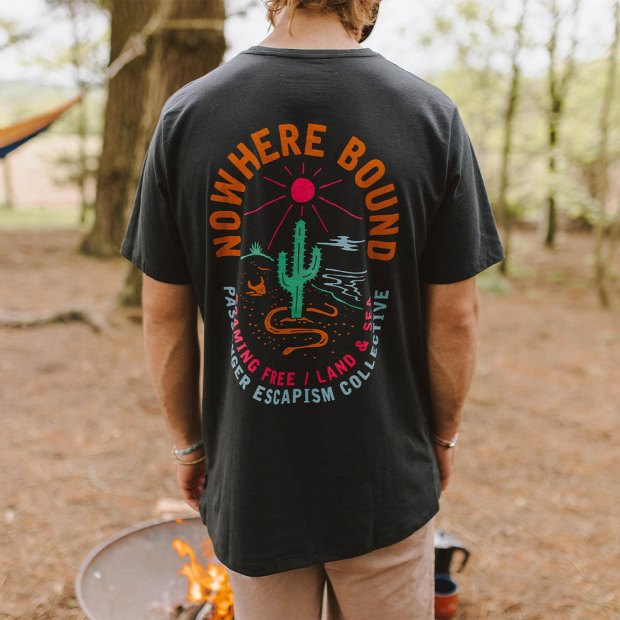 Passenger Exclusive Land & Sea T-Shirt Aus Recycelter Baumwolle, Schwarz