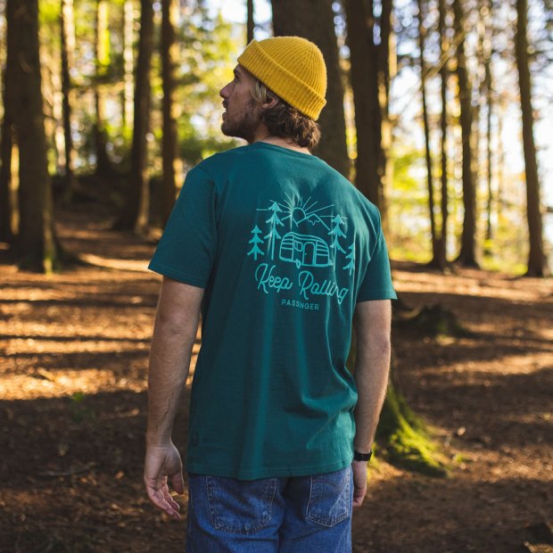 Passenger Exclusive Keep Rolling T-Shirt Aus Recycelter Baumwolle In Sturmgrün