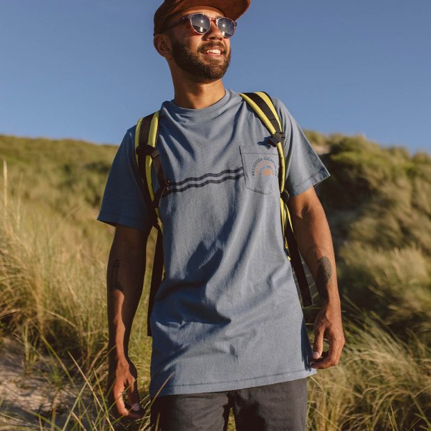 Passenger Exclusive Vibes Taschen-T-Shirt Aus Recycelter Baumwolle Steinblau