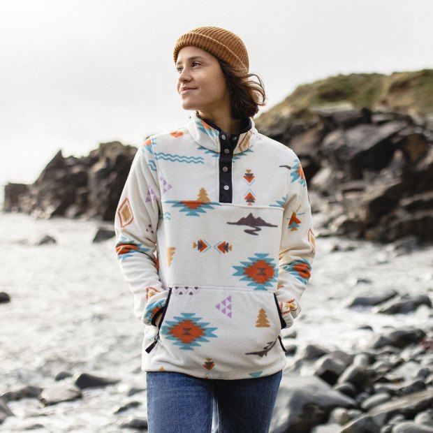 Passenger Exclusive Woodlander Recycelter Polarfleece-Pullover Birch Drifter